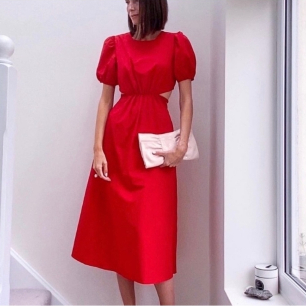 Zara Bloggers Favorite Red Midi Dress - Picture 2 of 6